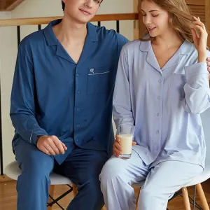 Couple Long Sleeve Modal Cotton Pajamas