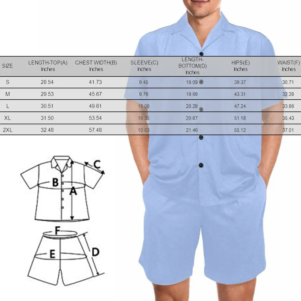 [Couple Pajamas] Custom Face Pajamas Red Love Summer Loungewear Personalized Couple Matching V-Neck Short Pajama Set