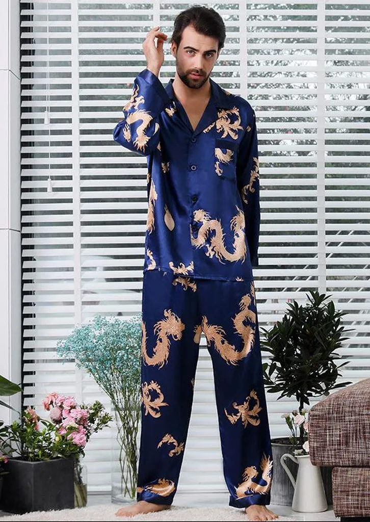 Couple Silk Satin Pajamas Pyjamas Set Long Sleeve Sleepwear Pijama Pajamas Suit Women and Man Sleep 2PC Set Loungewear