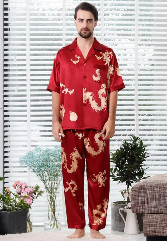 Couple Silk Satin Pajamas Pyjamas Set Long Sleeve Sleepwear Pijama Pajamas Suit Women and Man Sleep 2PC Set Loungewear