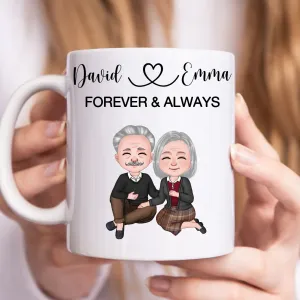 Couple Sitting Forever And Always - Personalized Mug