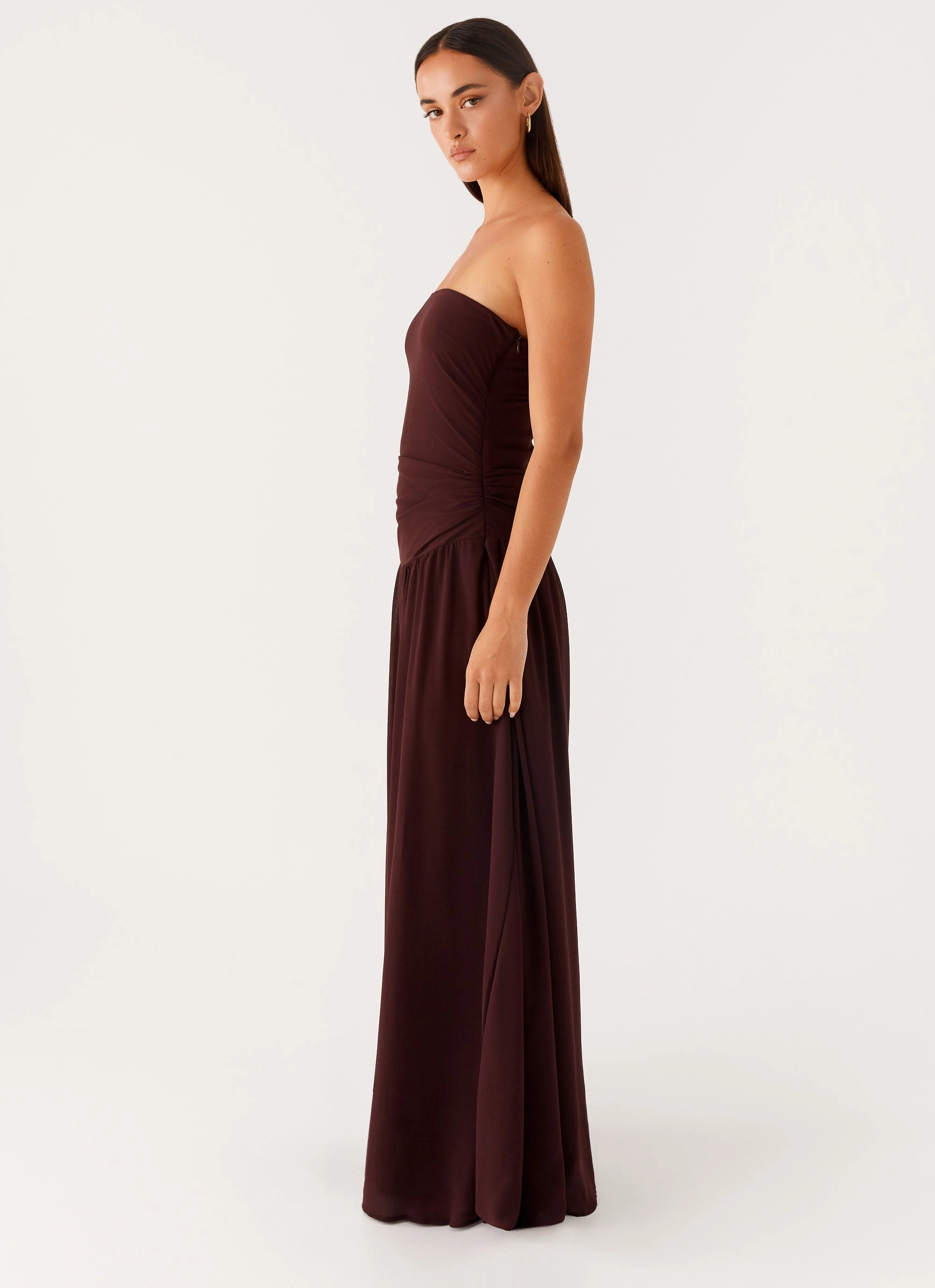 Covia Strapless Maxi Dress - Dark Chocolate Basic Fashion Classic Edge