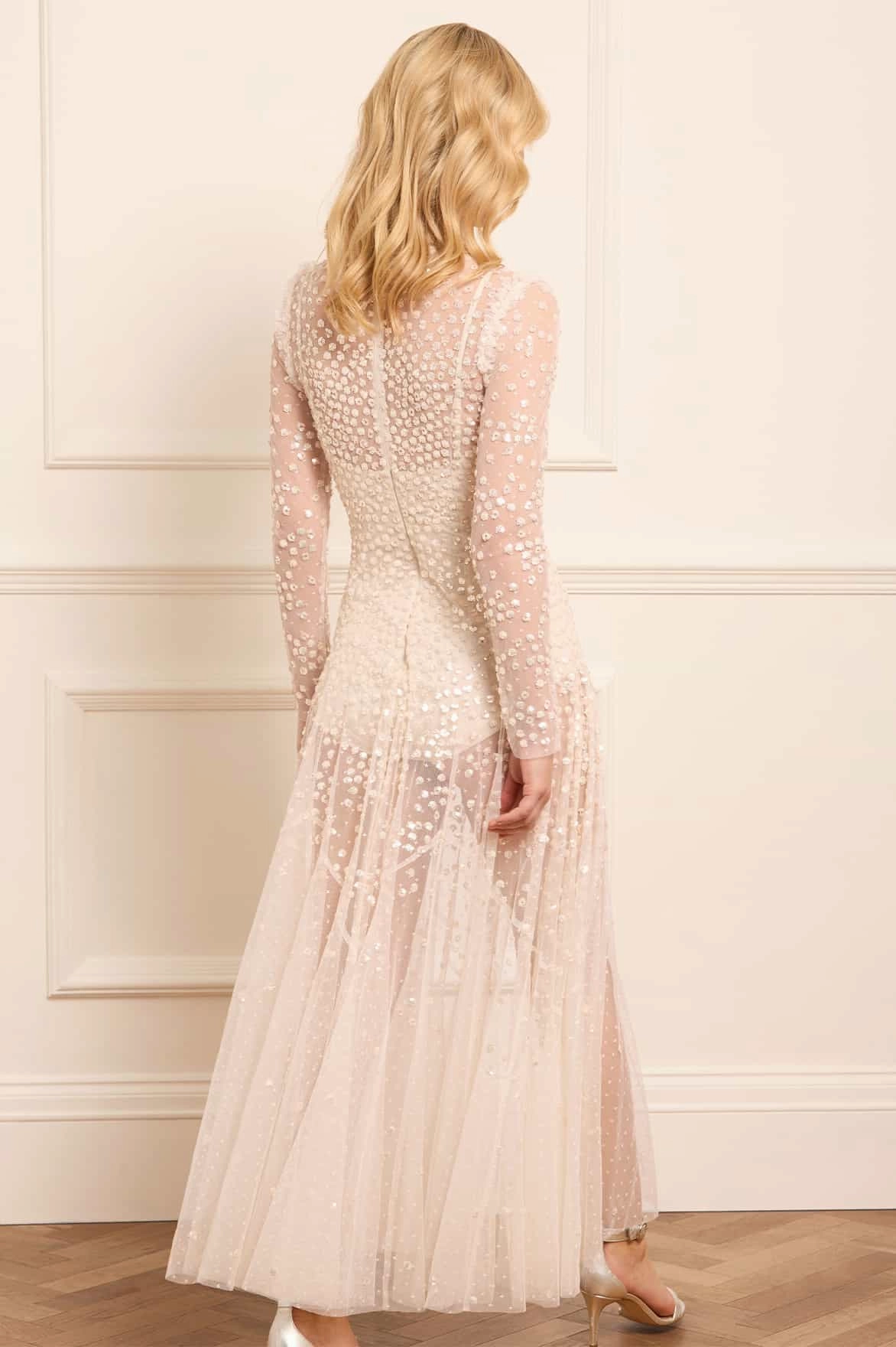 Casual Mode Leila Dot Sheer Ankle Gown