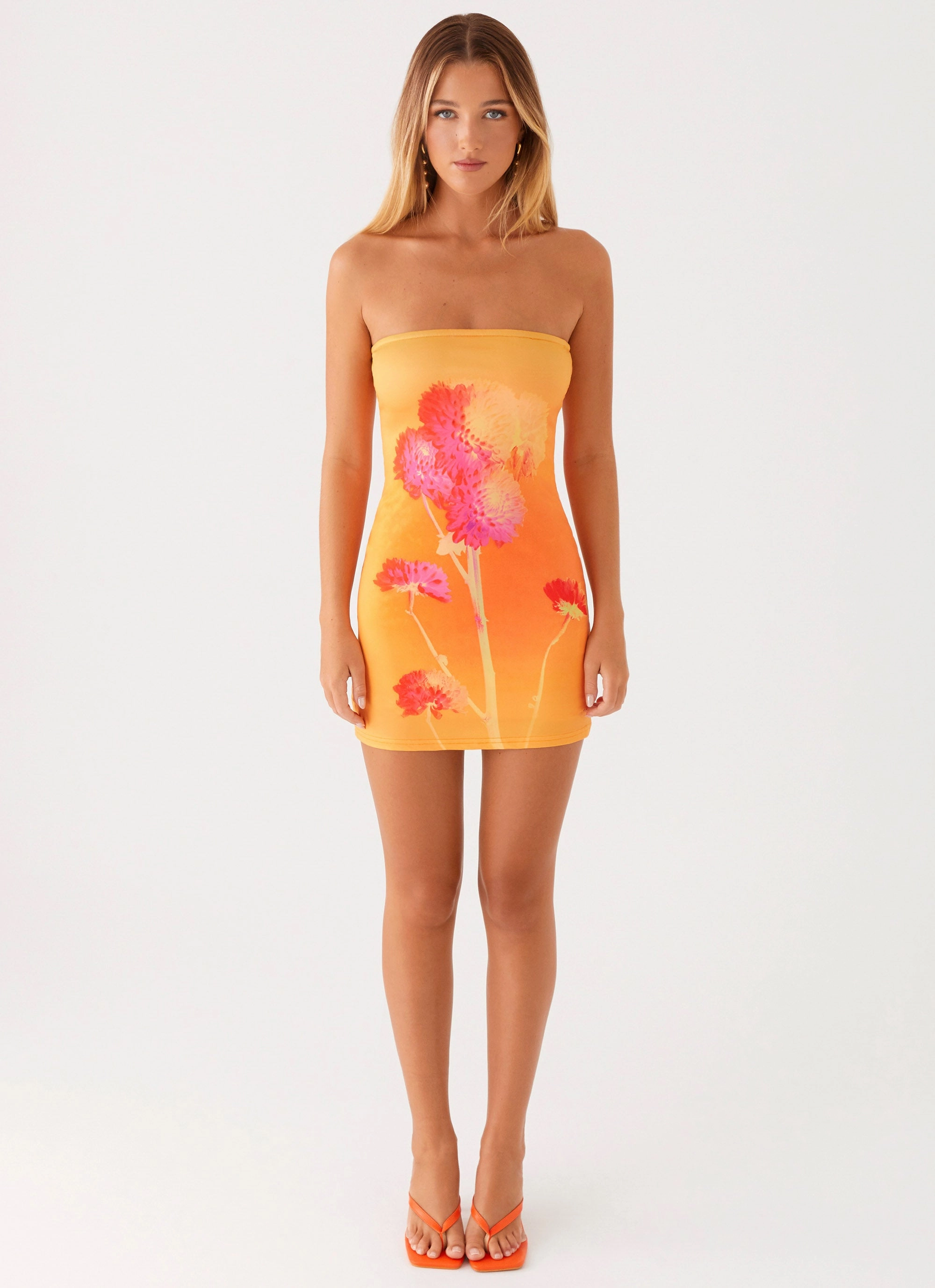 MultiPurposePockets Light Fabrication Caroline Mini Dress - Orange Floral