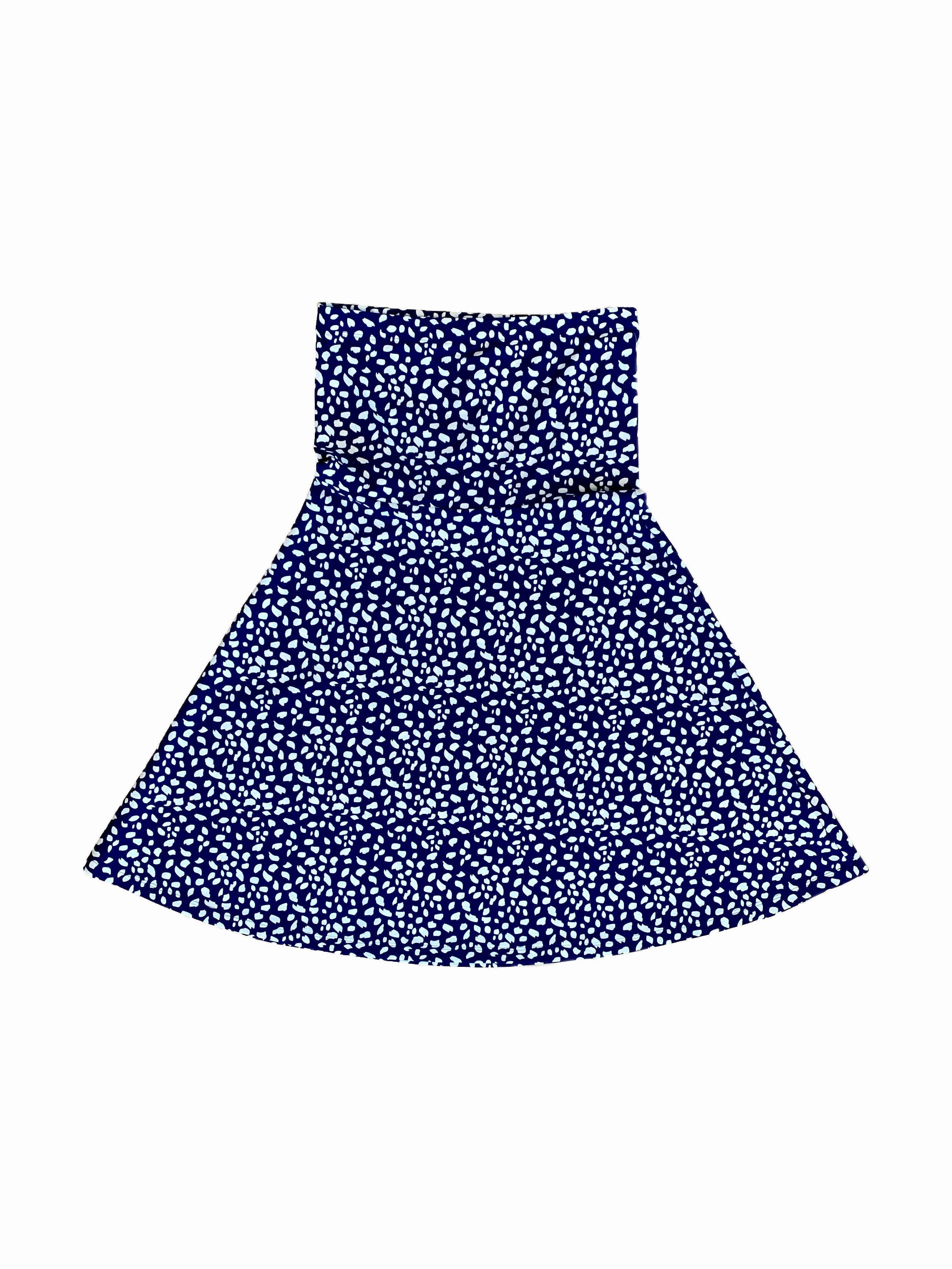 Avalon Dress Small Diana's Dot Navy Chic Tailoring Waist Scoop-Neck