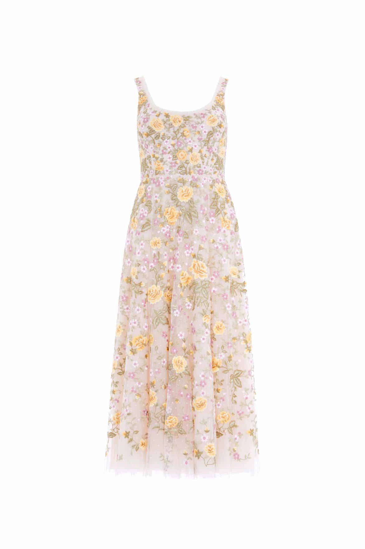 Fashion Daily Tailored Layers Florine Scoop Neck Ballerina Dress