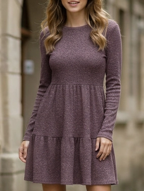 Minimal Mood Chill Vibes Crew Neck Loose Striped Sweater Dress