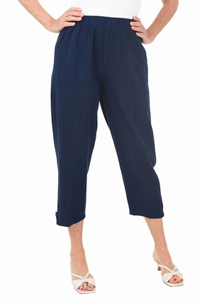 Crinkle Button Tab Crop Pant Body Fit AntiStaticLining
