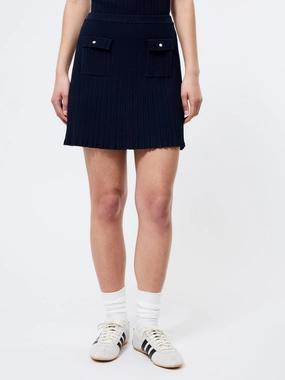 CRINKLE KNIT MINI SKIRT Foldable Packability Asymmetrical Cut