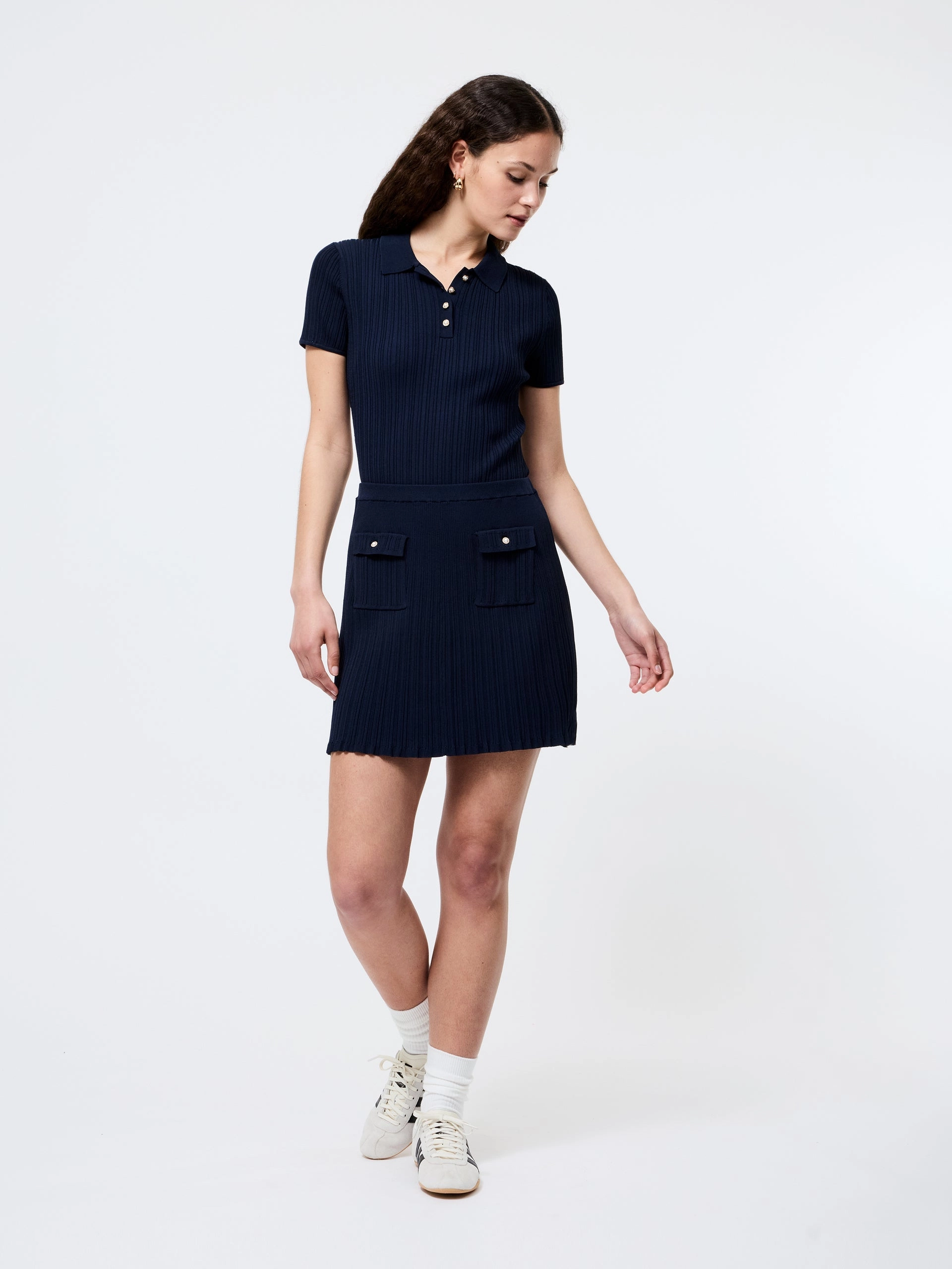 Seasonal Layering Polished Touch CRINKLE KNIT MINI SKIRT