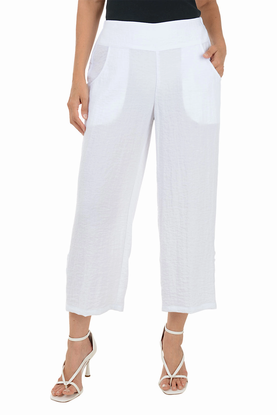 Crinkle Ruched Crop Pant Versatile Layer