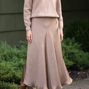 investment piece Crinkle Slip Skirt | Camel