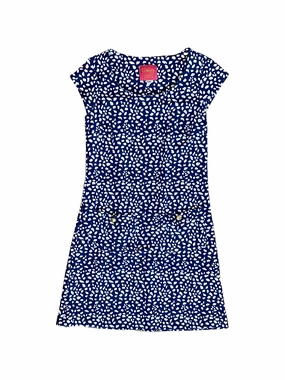 Soft and Chic Light and breezy summer dress Charleston Cap Sleeve Dress Small Diana's Dot Navy