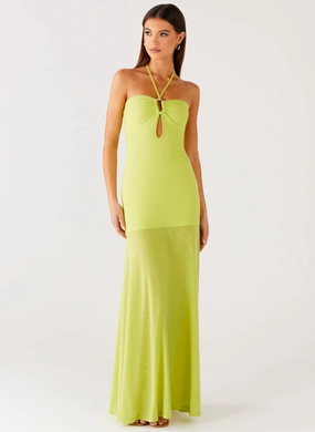 Claria Maxi Dress - Lime Baby-Shower