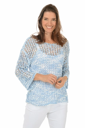 Marled Open Weave Sweater Interlock Stitch Detail