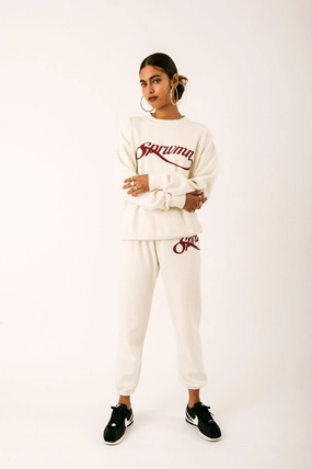 Stylish T-shirt Off White Cotton Logo Script Sweatpants