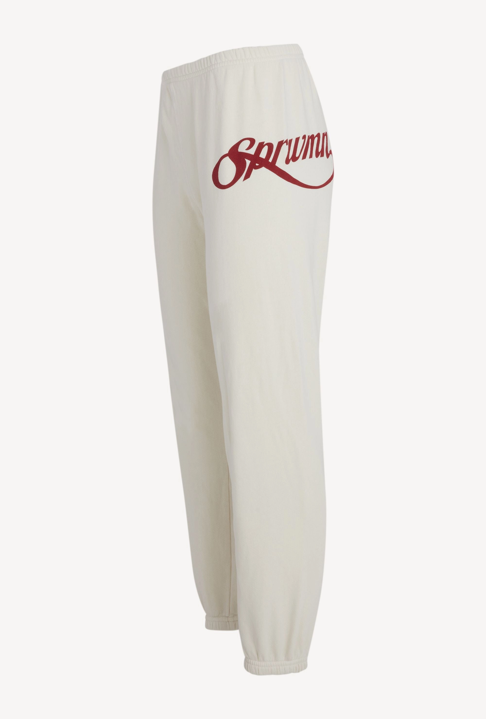 UniversalFit Buttery Soft Feel Off White Cotton Logo Script Sweatpants