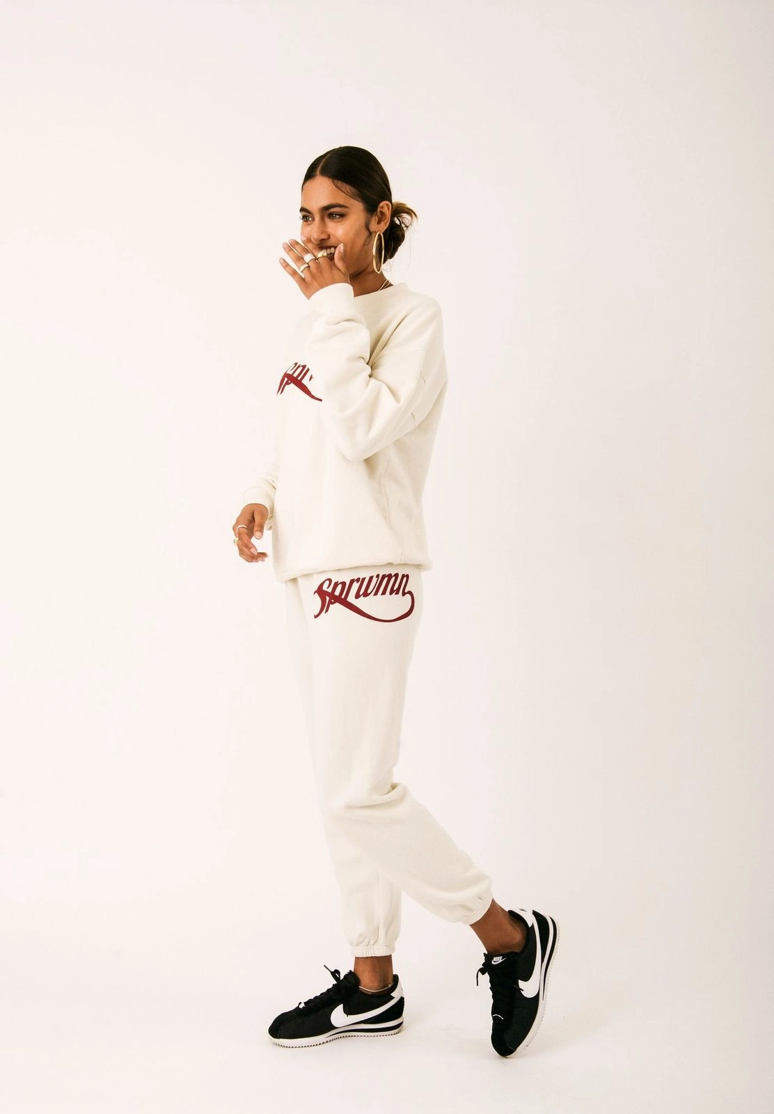Off White Cotton Logo Script Sweatpants Adjustable Hem Toggles