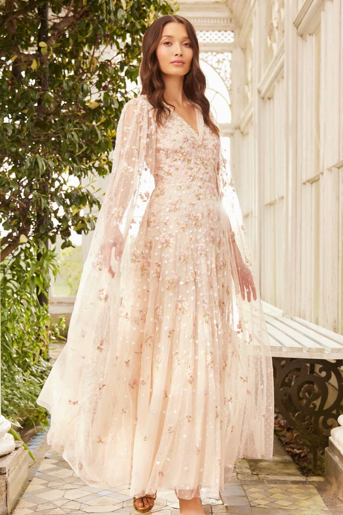 Comfortable and Soft Dahlia Ditsy Ankle Gown