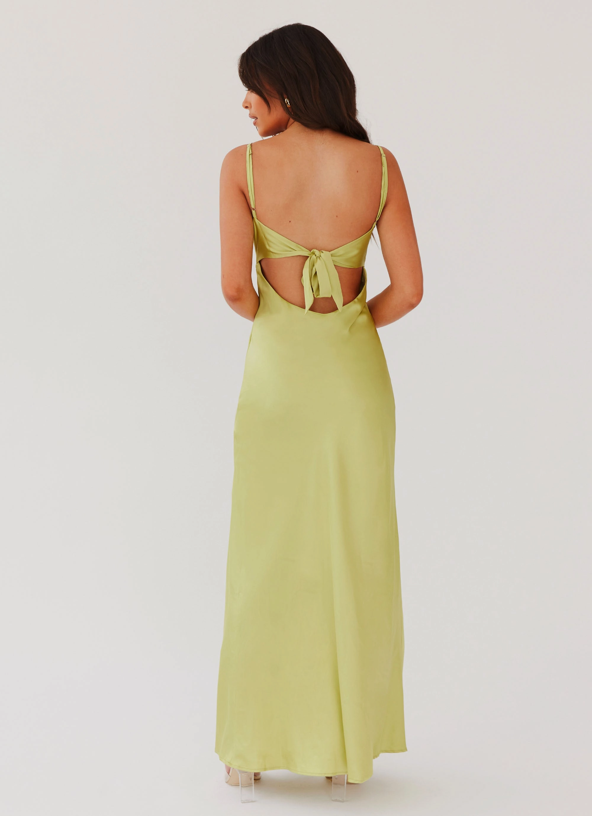 Capsule-Wardrobe Flora Satin Maxi Dress - Green Expectations