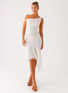 Lightweight Comfort Elegant Vibe Huntah Midi Dress - Ivory
