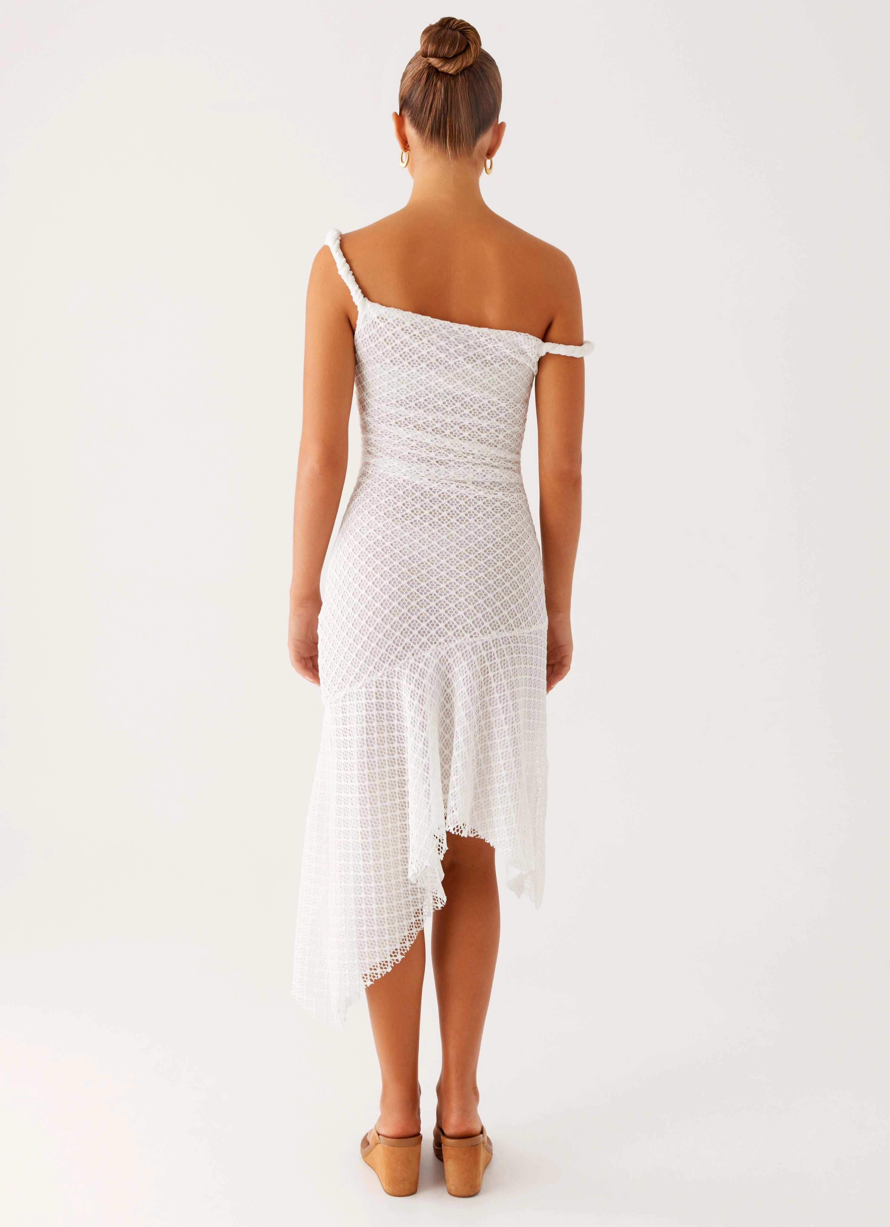 Huntah Midi Dress - Ivory Feather Light Zip Ease
