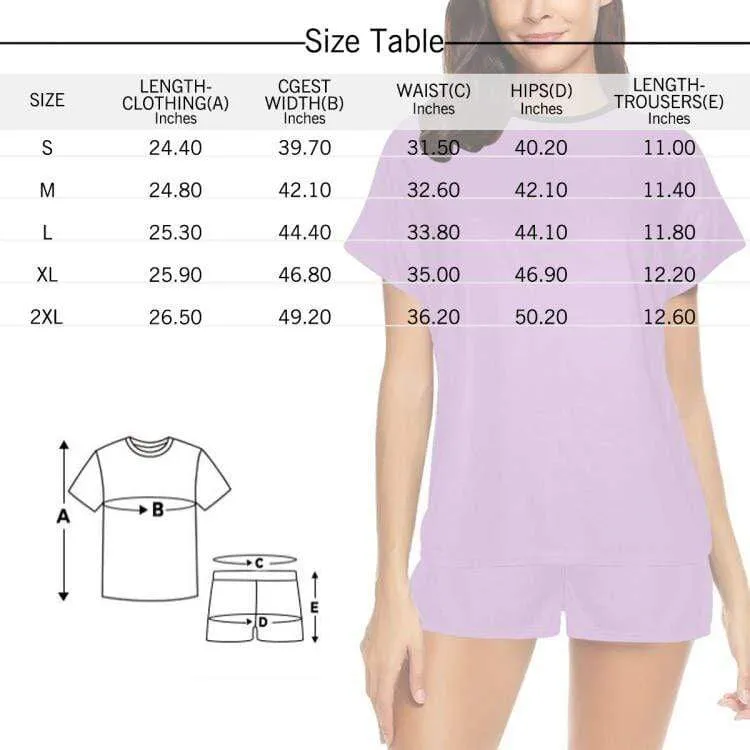 Custom Face Pajamas Girlfriend Sleepwear Personalized Women's Short Pajama Set Valentines Gift Birthday