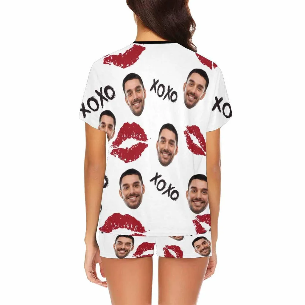 Custom Face XOXO Red Lips Women's Pajama Set