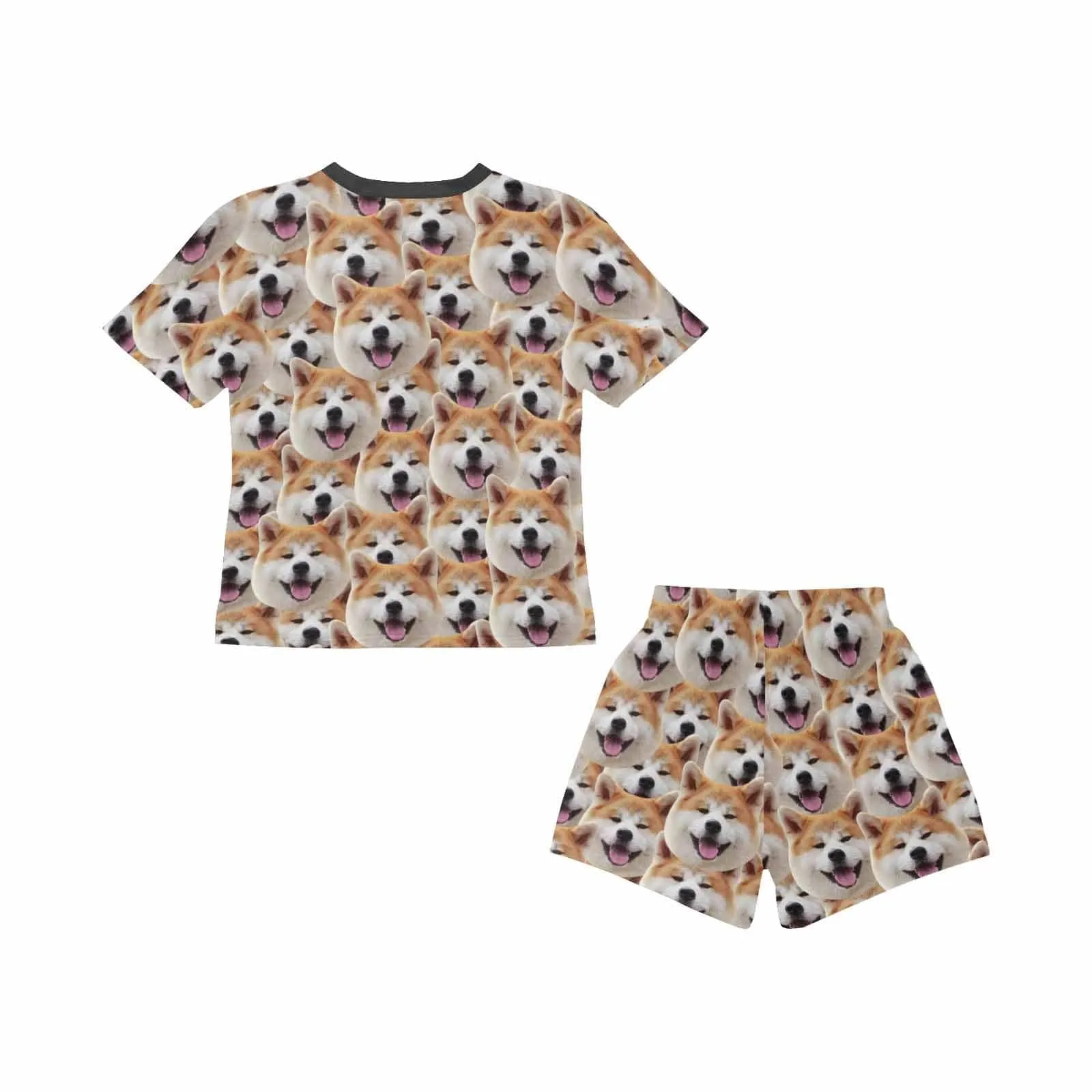 Custom Pet Face Kid's Short Pajama Set Personalized Cute Sleepwear for Boys and Girls 2-15Y