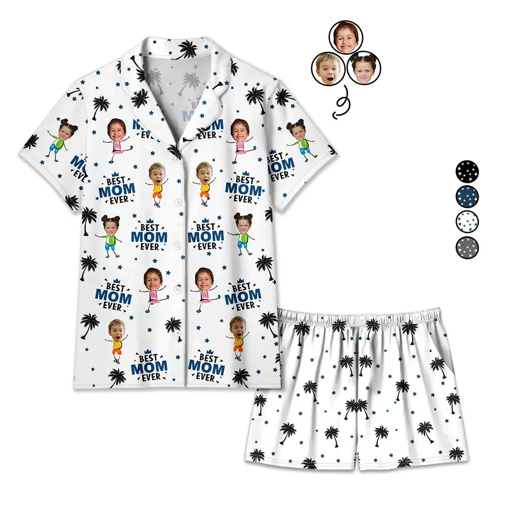 Custom Photo Best Dog Mom Dog Dad Cat Dad Cat Mom - Personalized Short Pajamas Set
