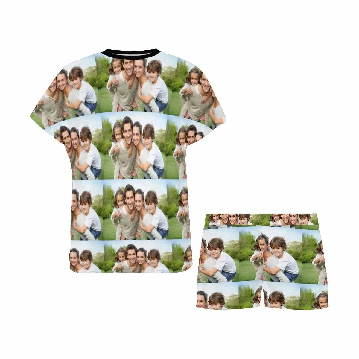 Custom Photo Pajamas Loving Family Loungewear Personalized Women's Short Pajama Set Gifts for Mom