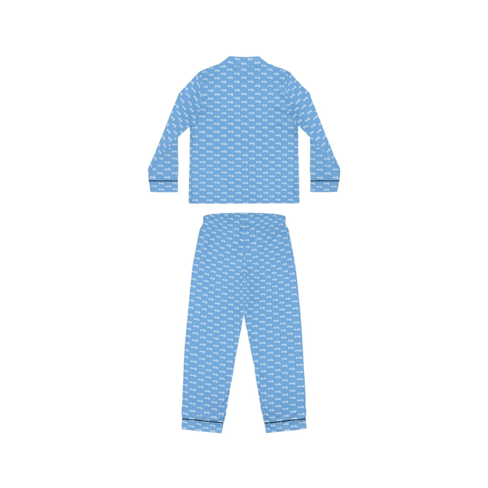 Customizable Satin Sleepwear Set - Serene Blue Elegance for Women - Tailored Comfort and Style