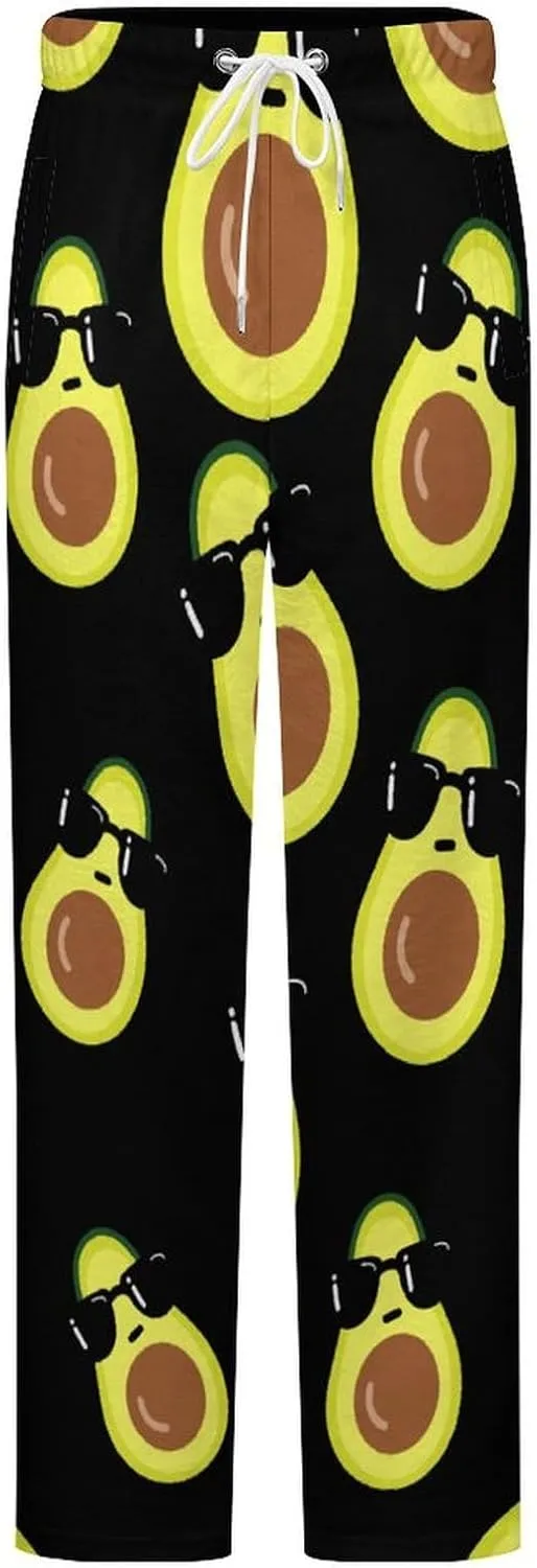 Cute Avocado Women's Flannel Pajama Pants Fleece Lounge Sleep Bottoms PJ