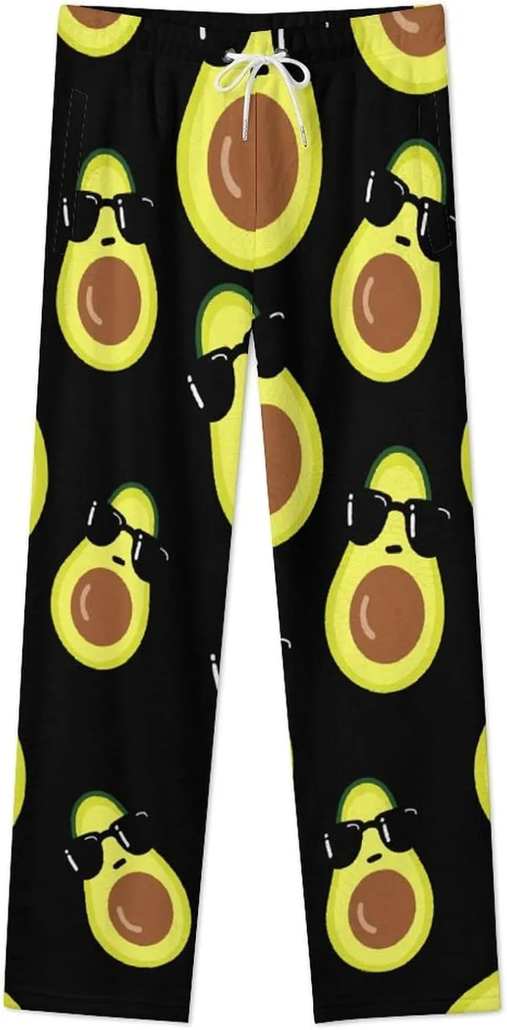 Cute Avocado Women's Flannel Pajama Pants Fleece Lounge Sleep Bottoms PJ