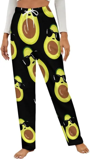 Cute Avocado Women's Flannel Pajama Pants Fleece Lounge Sleep Bottoms PJ