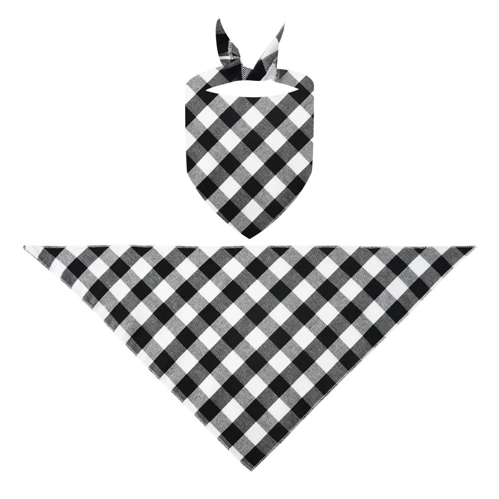 Cute Cartoon Pattern and "Merry Whatever" Slogan Printed Black and White Plaid Family Matching Pajamas