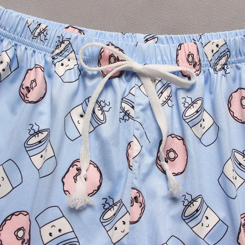 Cute Cartoon Print Short Set Pajamas