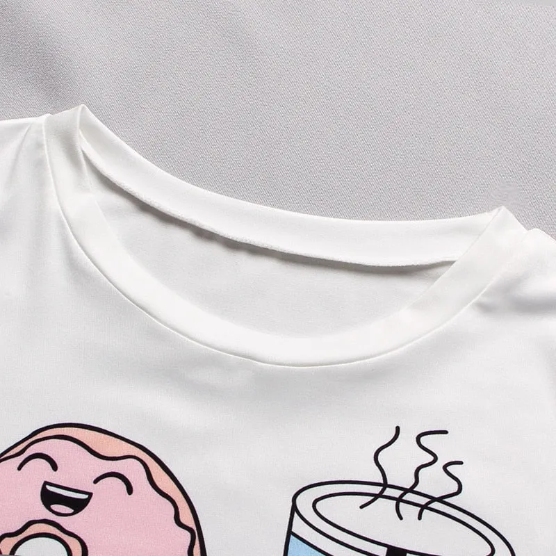 Cute Cartoon Print Short Set Pajamas