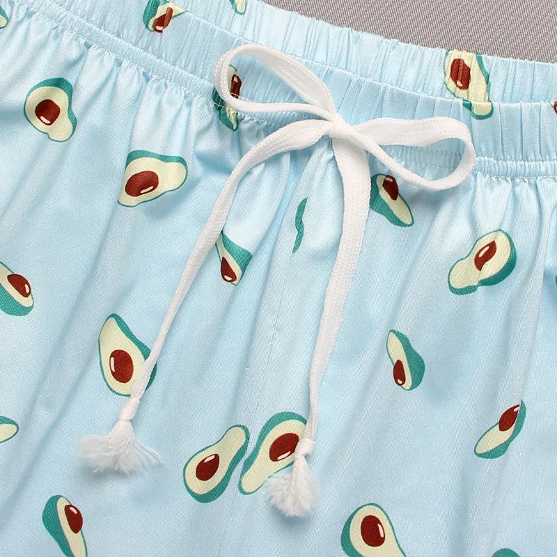 Cute Cartoon Print Short Set Pajamas