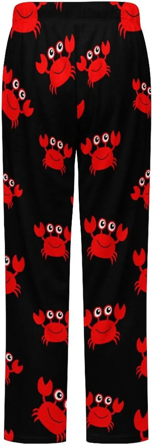 Cute Crab Women's Flannel Pajama Pants Fleece Lounge Sleep Bottoms PJ