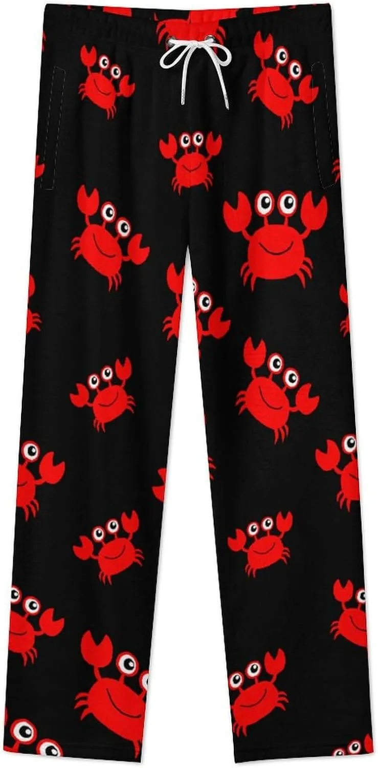 Cute Crab Women's Flannel Pajama Pants Fleece Lounge Sleep Bottoms PJ