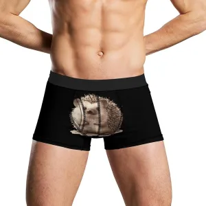 Cute Hedgehog Mens Boxer Brief Funny Underwear Trunks Breathable Soft Printed Shorts