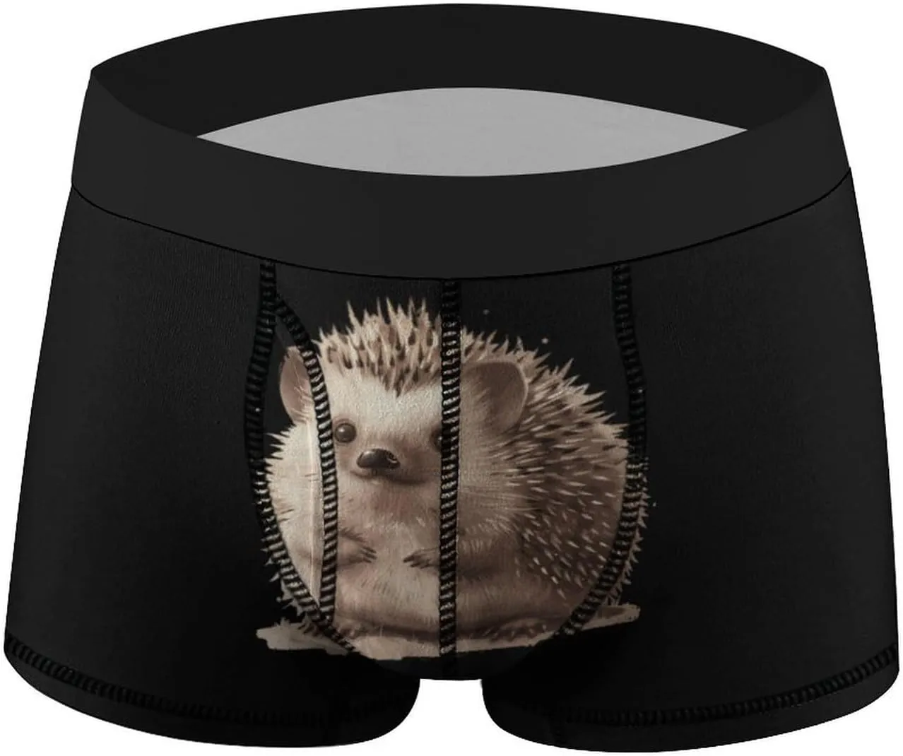 Cute Hedgehog Mens Boxer Brief Funny Underwear Trunks Breathable Soft Printed Shorts