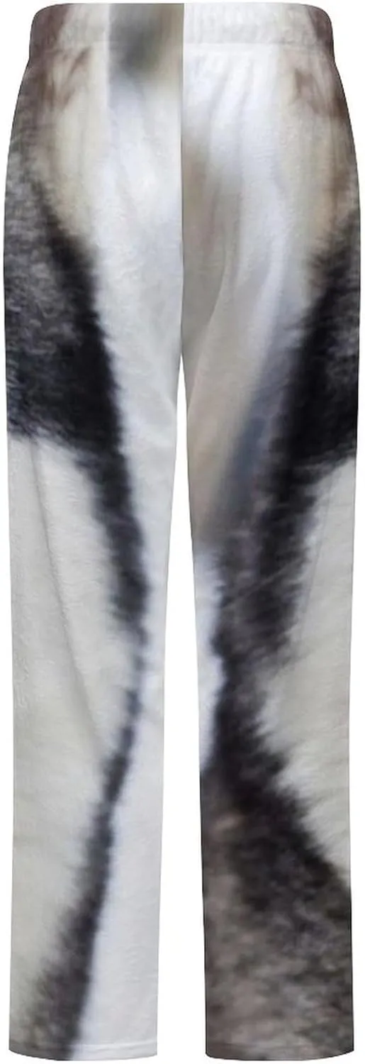 Cute Husky Women's Flannel Pajama Pants Fleece Lounge Sleep Bottoms PJ