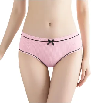 Cute Panties for Women Girl Mid Waisted Cotton Ladies Underwear Stretch Full Coverage Briefs Underpants Sexy Panties