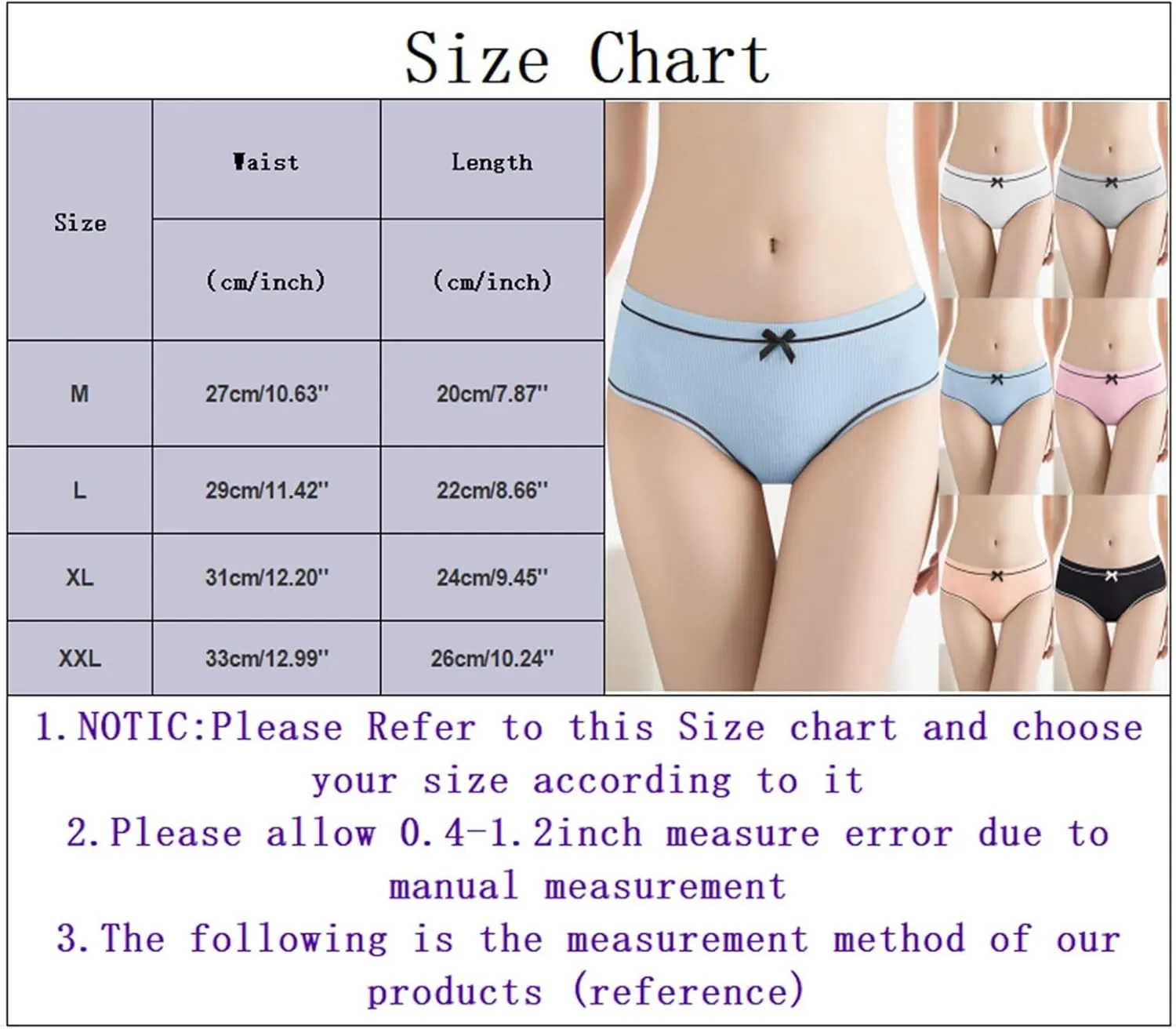 Cute Panties for Women Girl Mid Waisted Cotton Ladies Underwear Stretch Full Coverage Briefs Underpants Sexy Panties