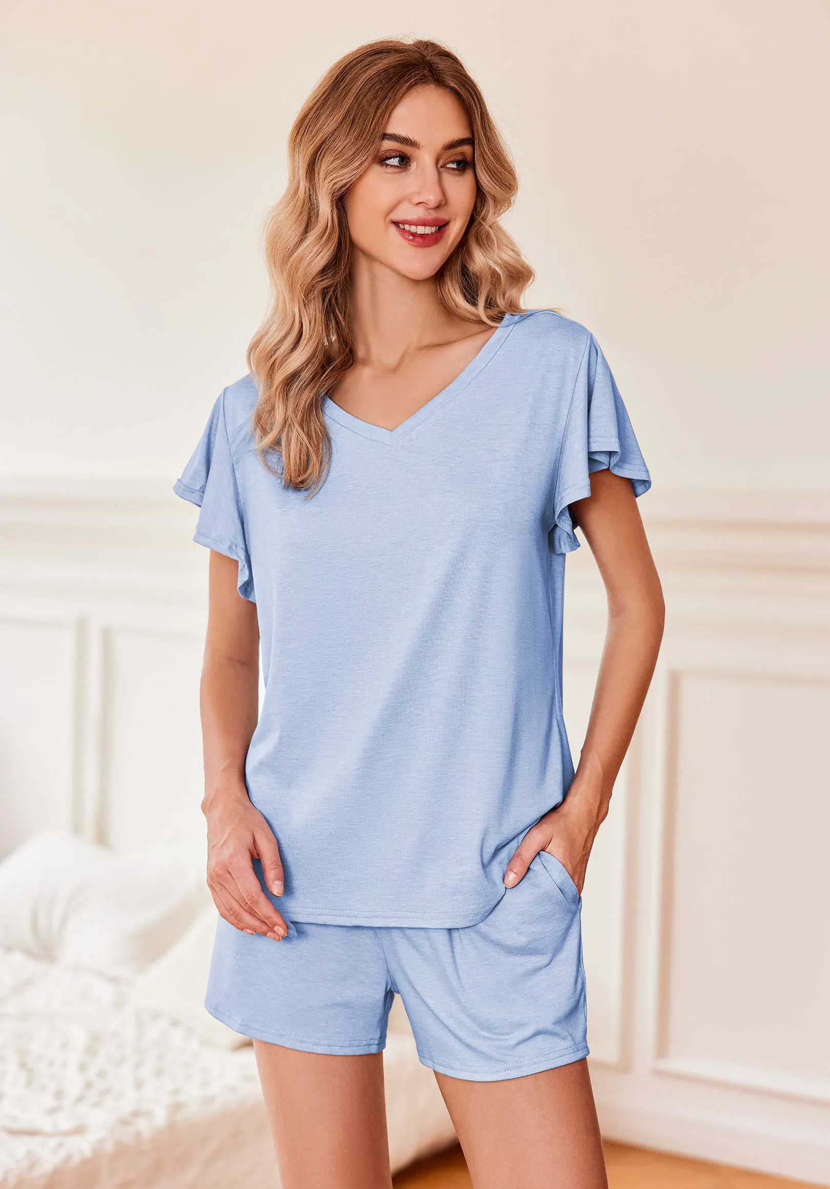 Cute Ruffle Sleeves Sleepwear Set (US Only)
