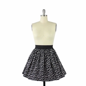 Sustainable Everyday Comfort Cute Cacti A-line Pleated Skirt In Black