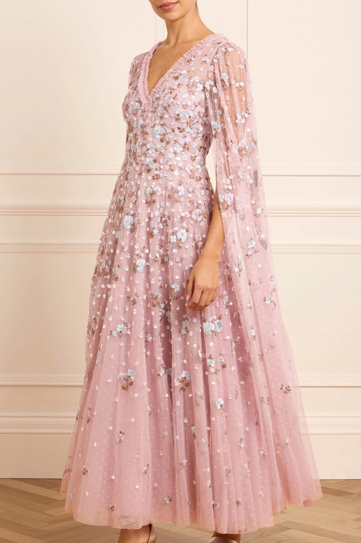 TaglessDesign Light Fabrication Dahlia Ditsy Ankle Gown