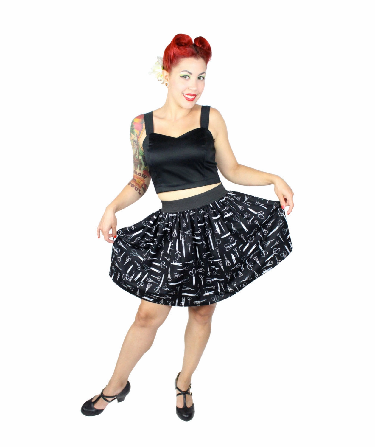 Vintage Scissors Pleated Skirt #PS-S757 Polished Style